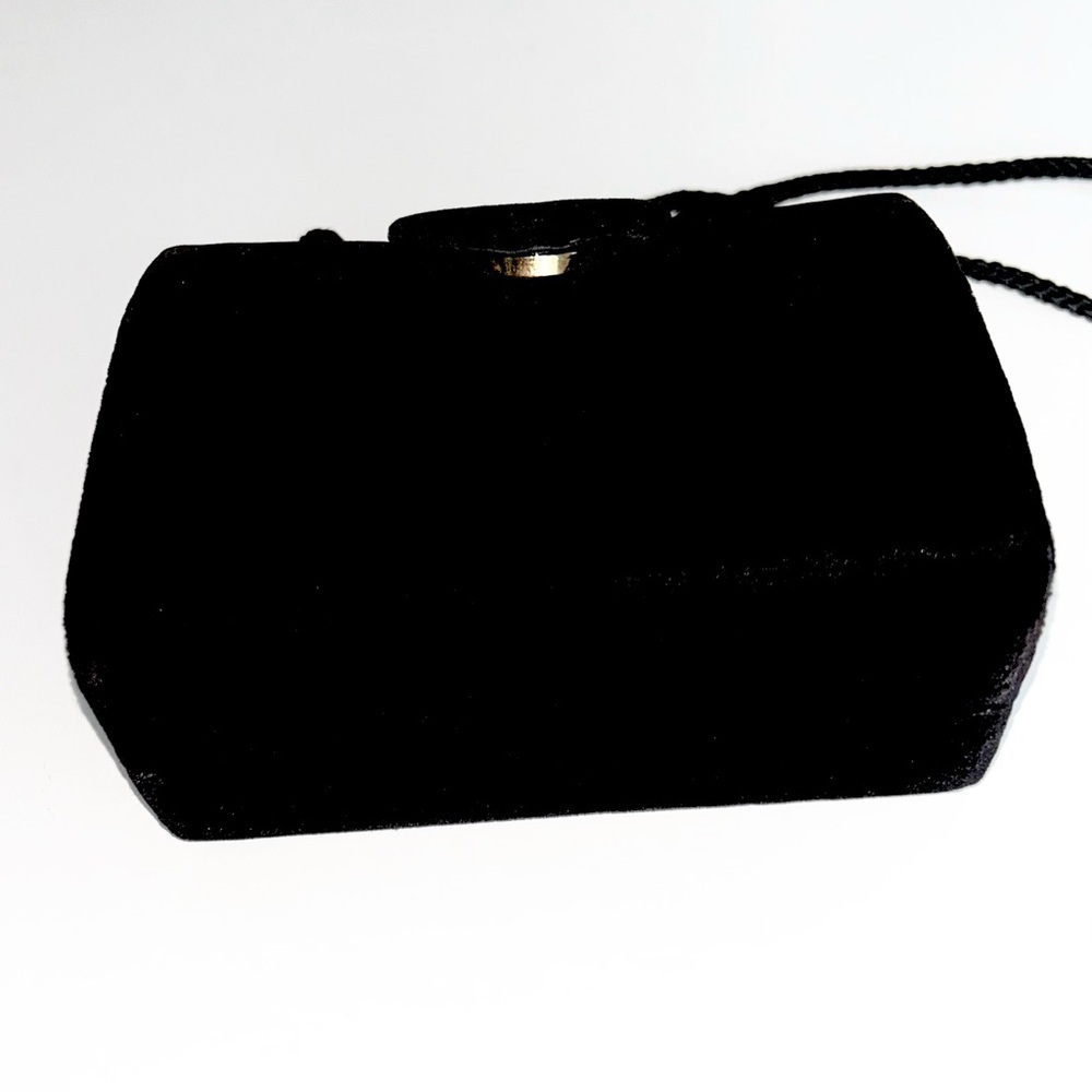 Mini Black Velvet Women's Shoulder Bag - Picture 3 of 5